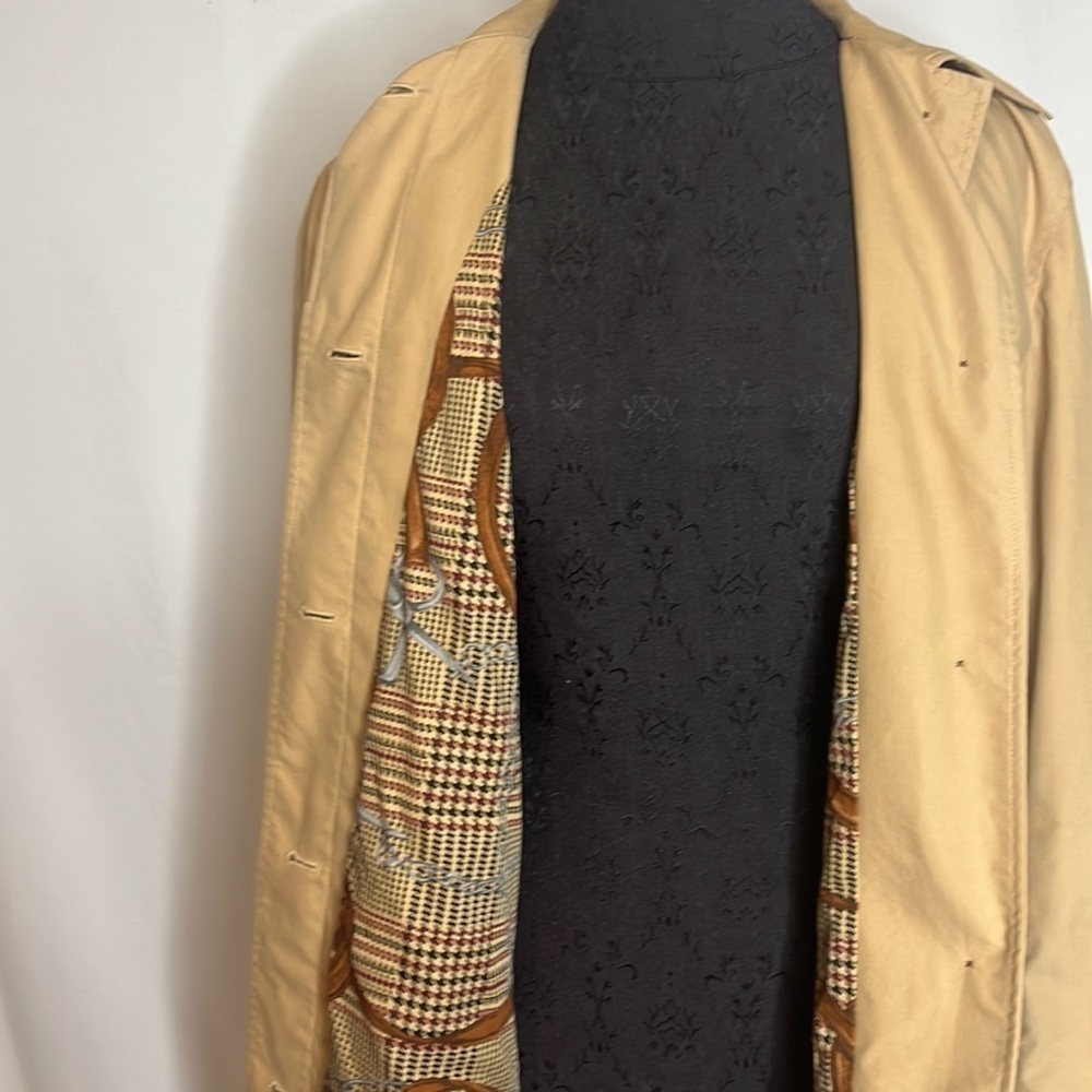 Chaps Equestrian Print Lined Button Up Trench - image 5